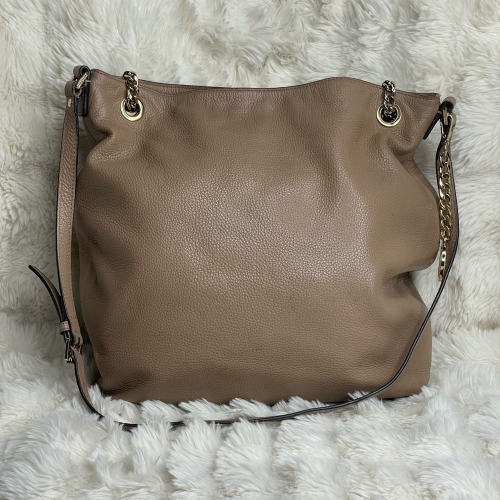 Michael Kors Taupe Leather Shoulder Bag | Rehab